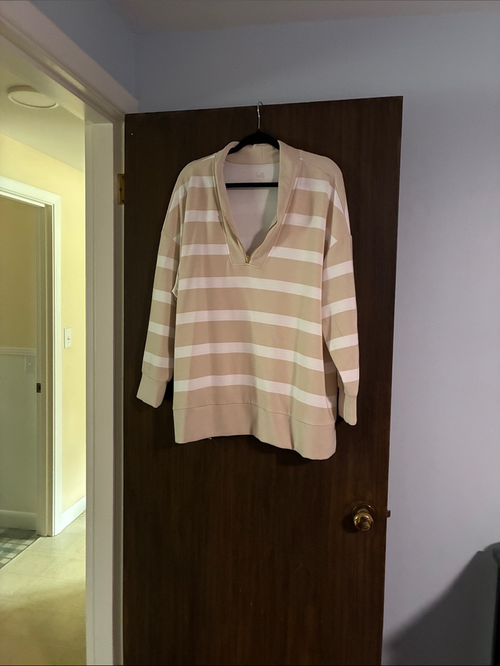 Belle by Kim Gravel Sweatshirt in Cream and White
